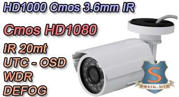 Telecamere bullet 1000tvl ottica fissa 3.6mm HD supporto UTC