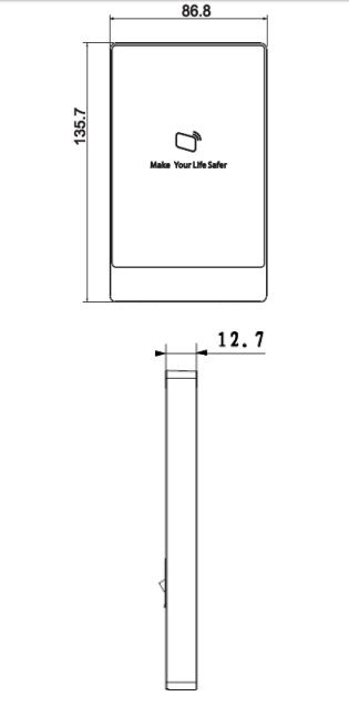 Tableau Dimensions Lecteur de proximité RFID Dahua ASR1100A-D