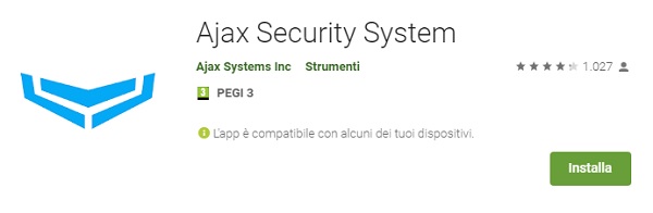 Ajax Security System Applicazione Mobile