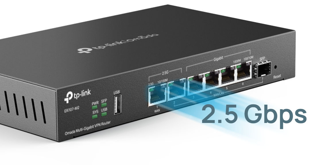 Deux ports 2,5 Gbit/s, conçus pour les environnements à haute densité