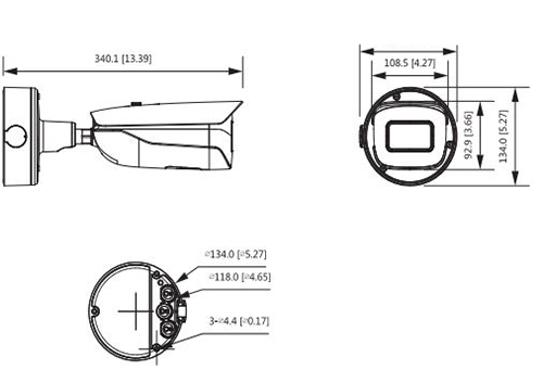 Schema dimensioni telecamera IPC-HFW5842H-ZHE-S2 Dahua