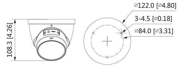 Schema dimensioni telecamera IPC_HDW3441T_ZAS