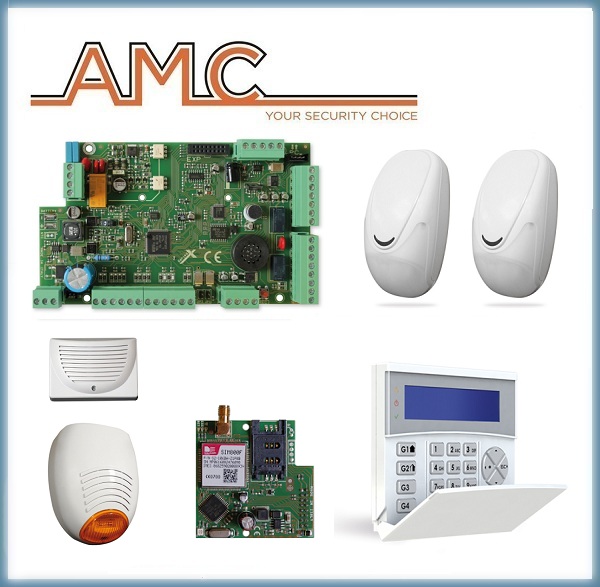 Kit Antifurto Allarme Centrale X824 + Tastiera K-LCD + Modulo GPRS + Sensori Dual Tech + Sirena da esterno e sirena piezoelettrica