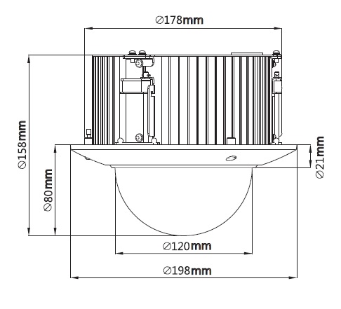 Dimensioni telecamera Dahua motorizzata SD42C212I-HC-S3