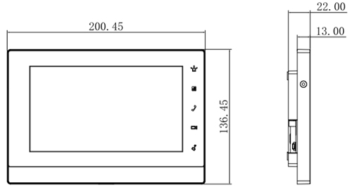 Schema dimensioni postazione VTH5222CH-S1