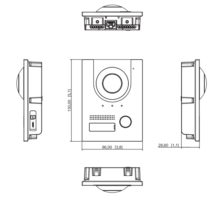 Schema dimensioni postazione esterna VTO2201F-P