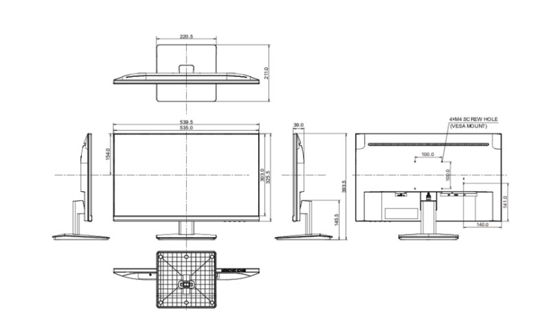 XU2491H-B1 dimensioni